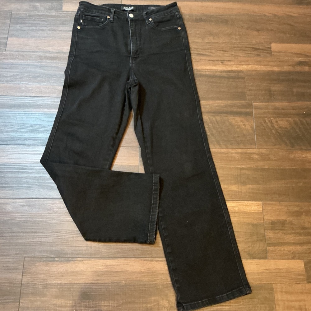 Judy Blue High Waisted Straight Fit Jeans Black Stretch Denim 11/30 JB88866 BK
